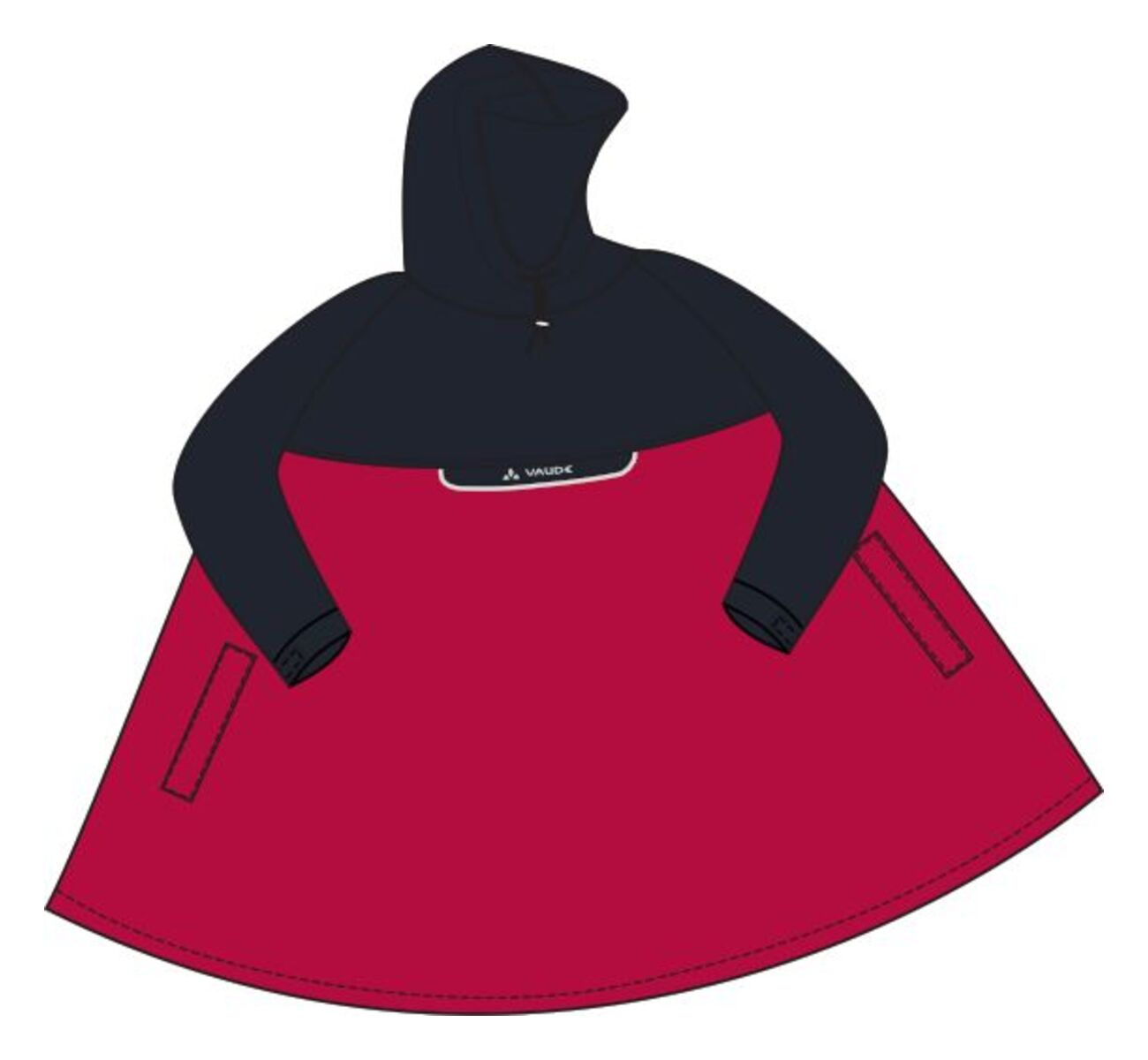 VAUDE Valero Poncho rot/schwarz