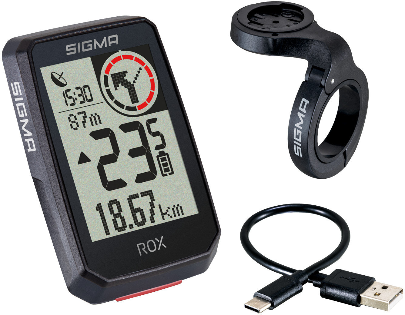 Sigma ROX 2.0 Fahrradcomputer inkl. Butler GPS Halterung schwarz