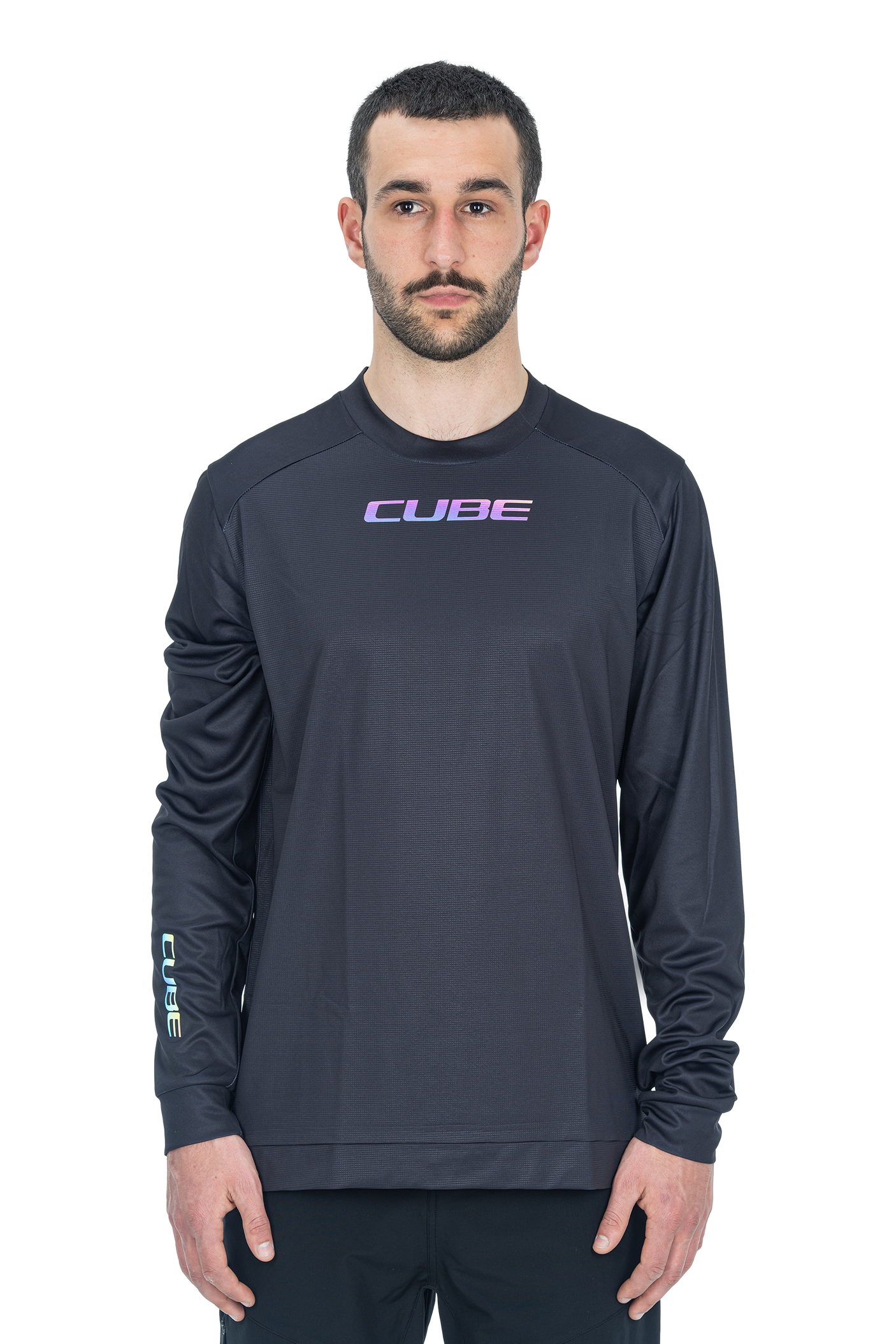 CUBE ATX Rundhalstrikot langarm black Herren