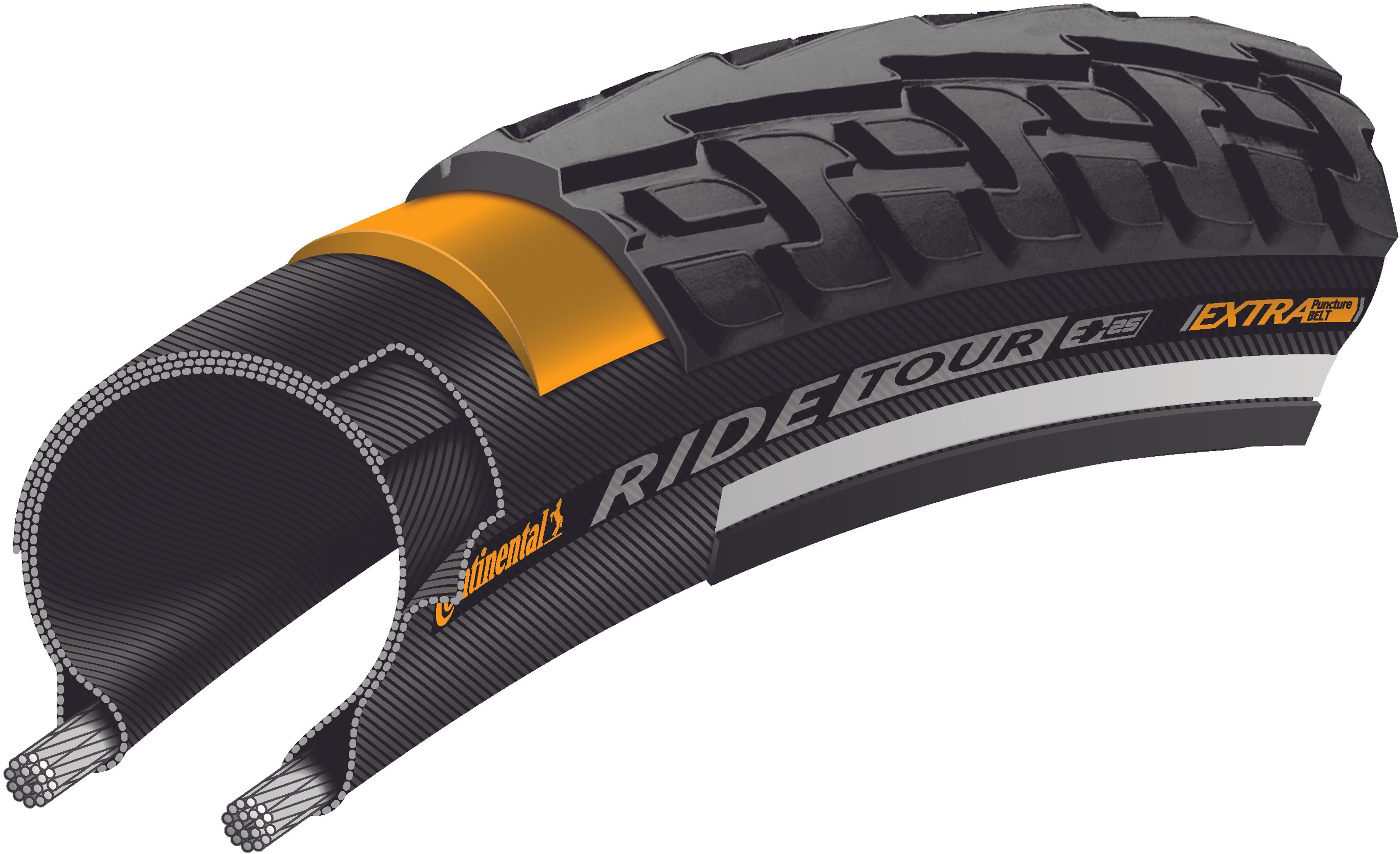 Continental Ride Tour 26 x 1.75 Zoll Draht Reflex schwarz