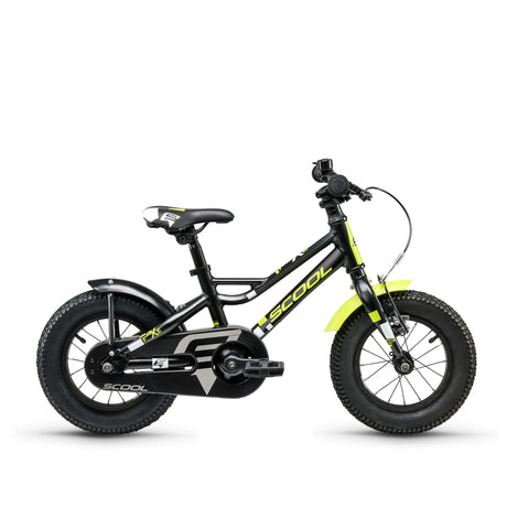 S'COOL Junior Bikes Kinderfahrrad | faXe 12 Zoll 1-Gang Black/Lemon