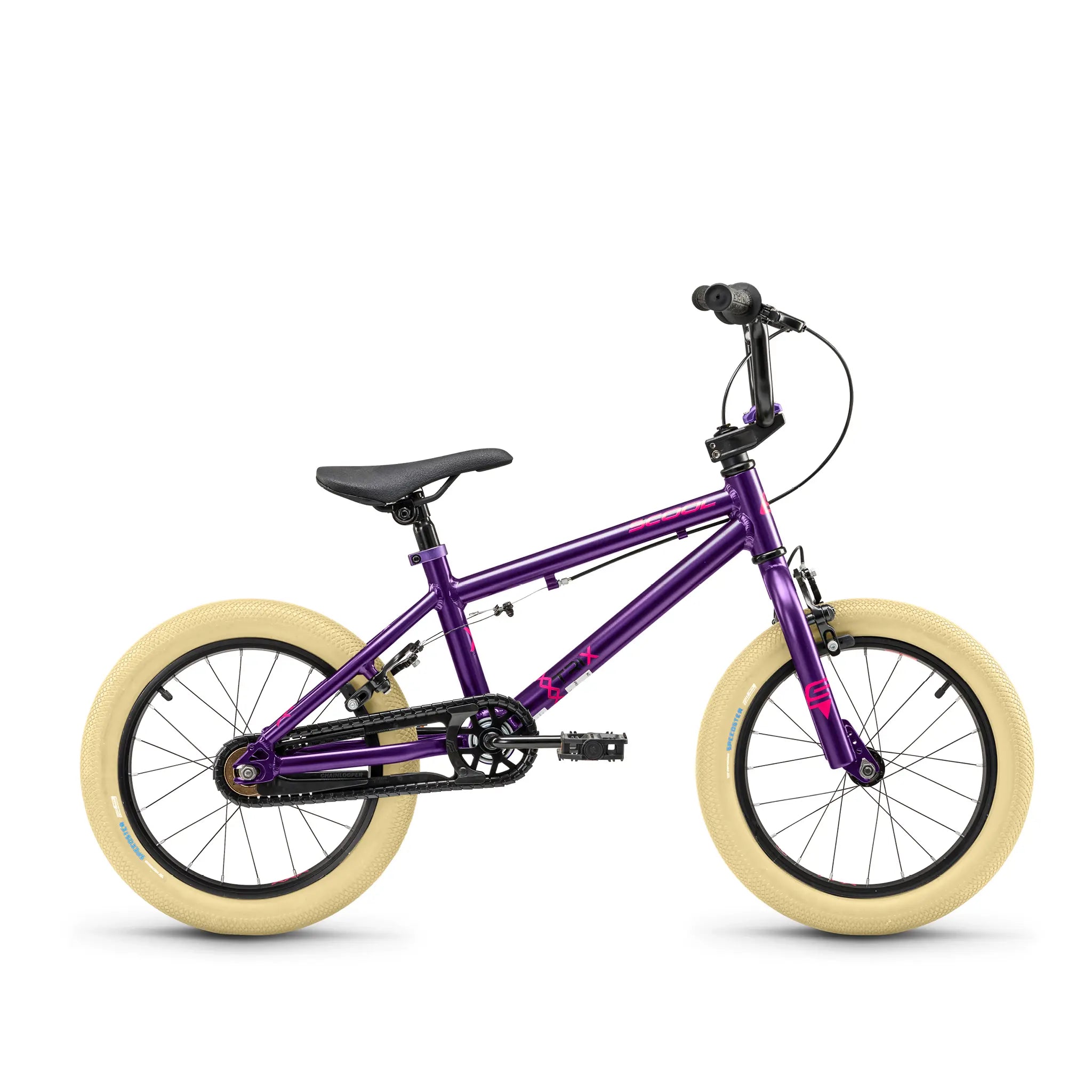 S'COOL Junior Bikes XtriX mini 16 Zoll 1-Gang BMX Purple/Fuchsia