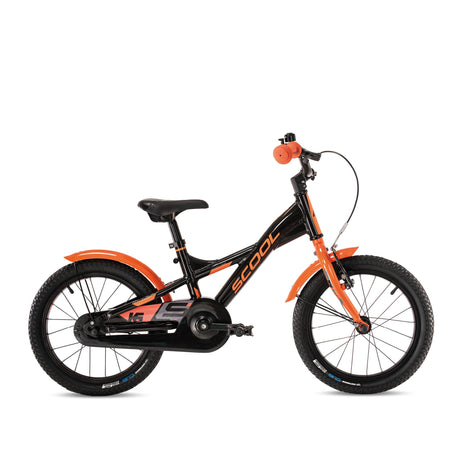 S'COOL Junior Bikes Kinderfahrrad | XXlite 16 Zoll 1-Gang Black/Orange