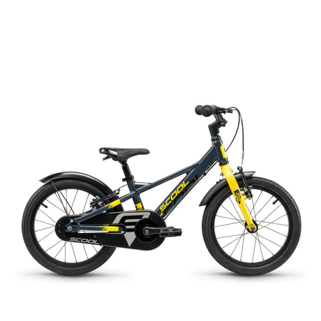 S'COOL Junior Bikes XXlite EVO 16 Zoll 1-Gang Dark Grey/Yellow