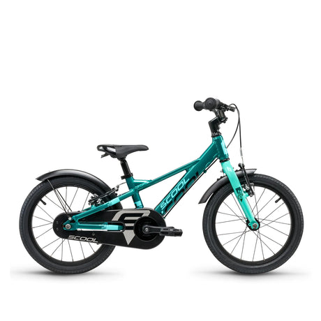 S'COOL Junior Bikes XXlite EVO 16 Zoll 1-Gang Dark Green/Mint