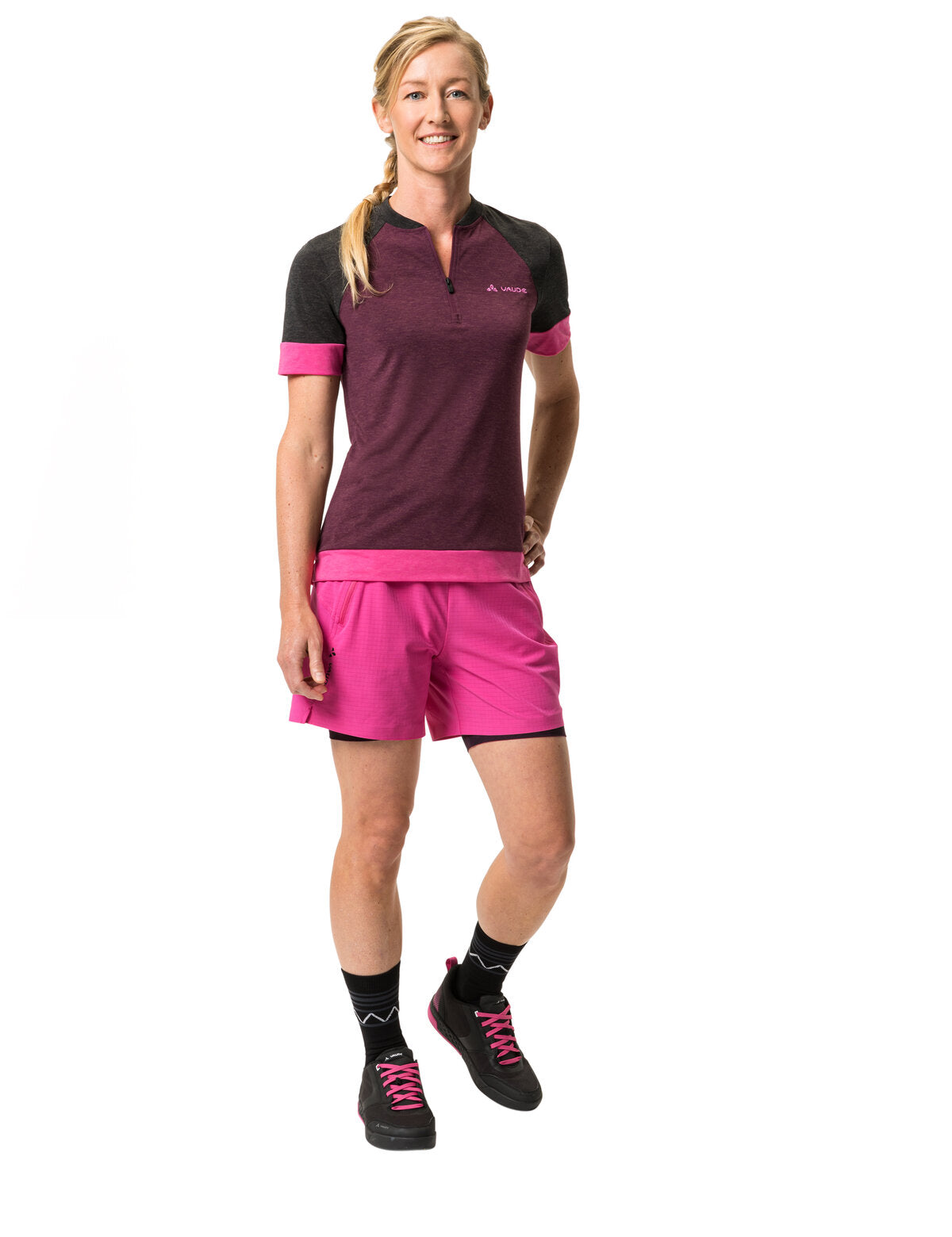 VAUDE Altissimo Q-Zip Kurzarmshirt Damen pink