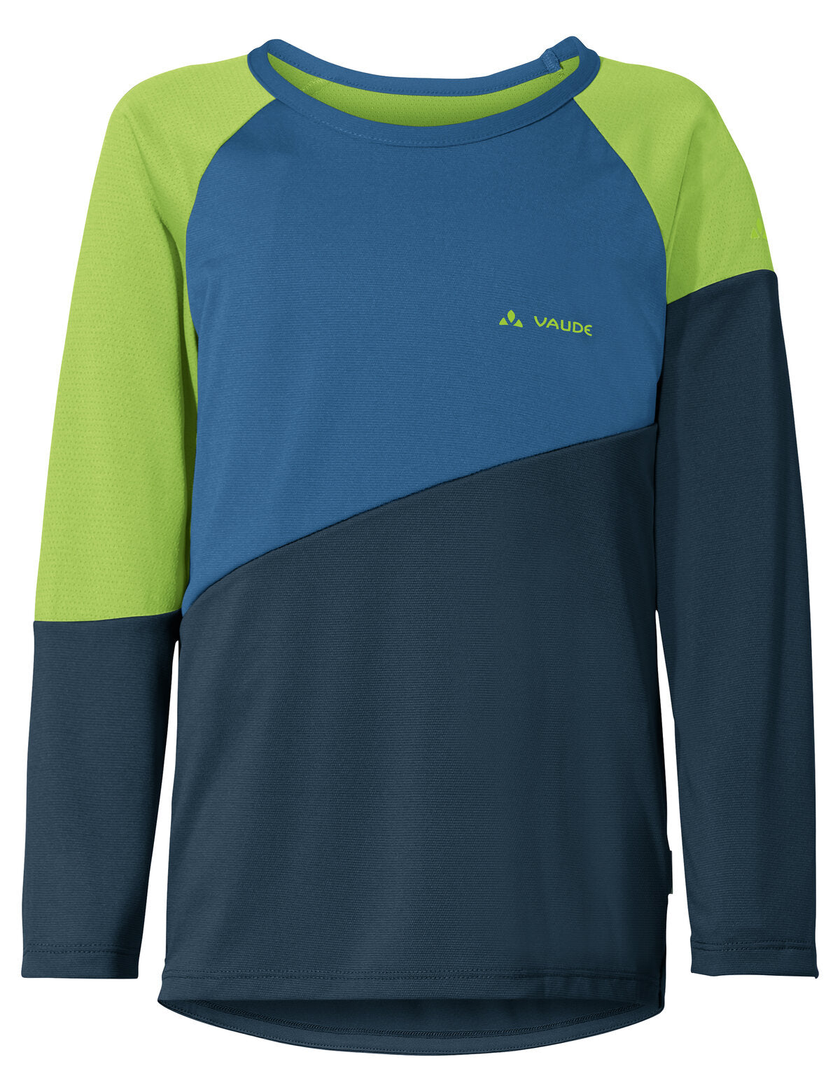 VAUDE Moab Langarm T-Shirt Kinder blau/grün