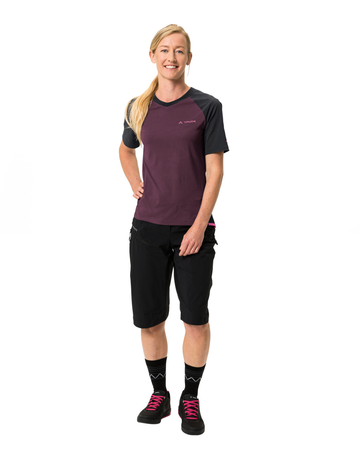 VAUDE Moab Pro Kurzarm Shirt Damen lila/schwarz