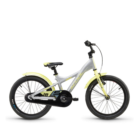 S'COOL Junior Bikes Kinderfahrrad | XXlite 18 Zoll 1-Gang Silver/Lime