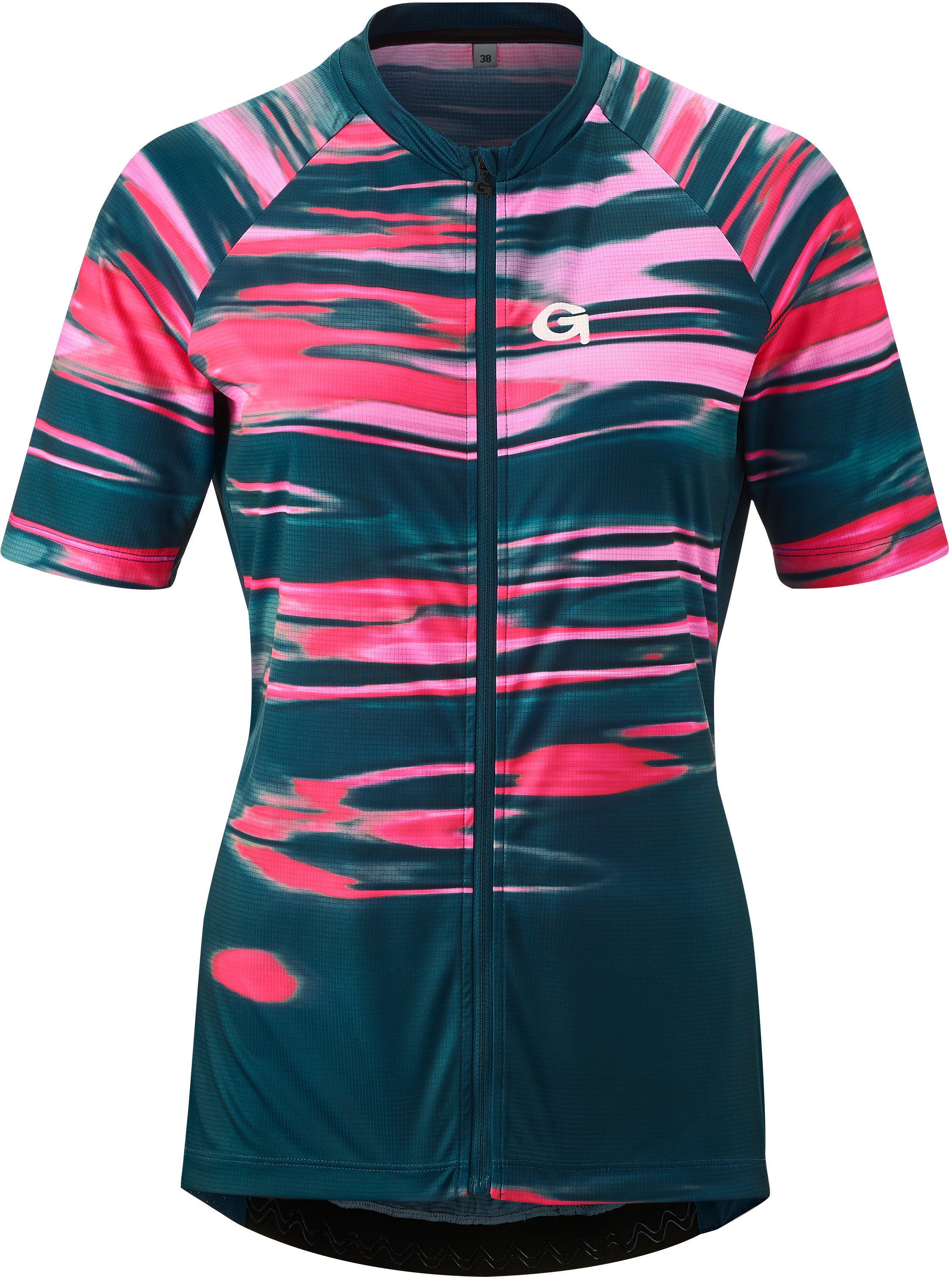 Gonso Copedello Kurzarm Full-Zip Fahrradtrikot Damen petrol/pink