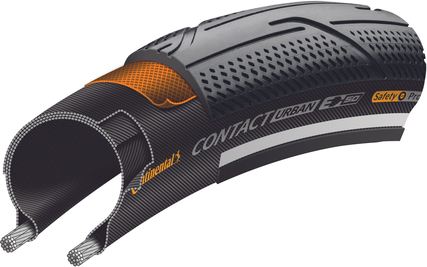 Continental Contact Urban Drahtreifen 27.5x2.20" Reflex E-50 SafetyPro schwarz